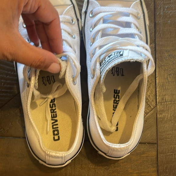 Converse all star white leather shoes women’s 6 men’s 4 - Picture 5 of 5